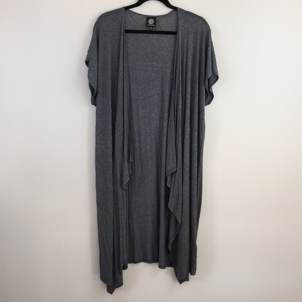 BOBEAU Gray Long Kimono Duster Cardigan.